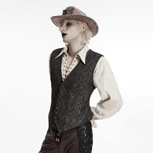 Gothic Retro Jacquard Waistcoat - M