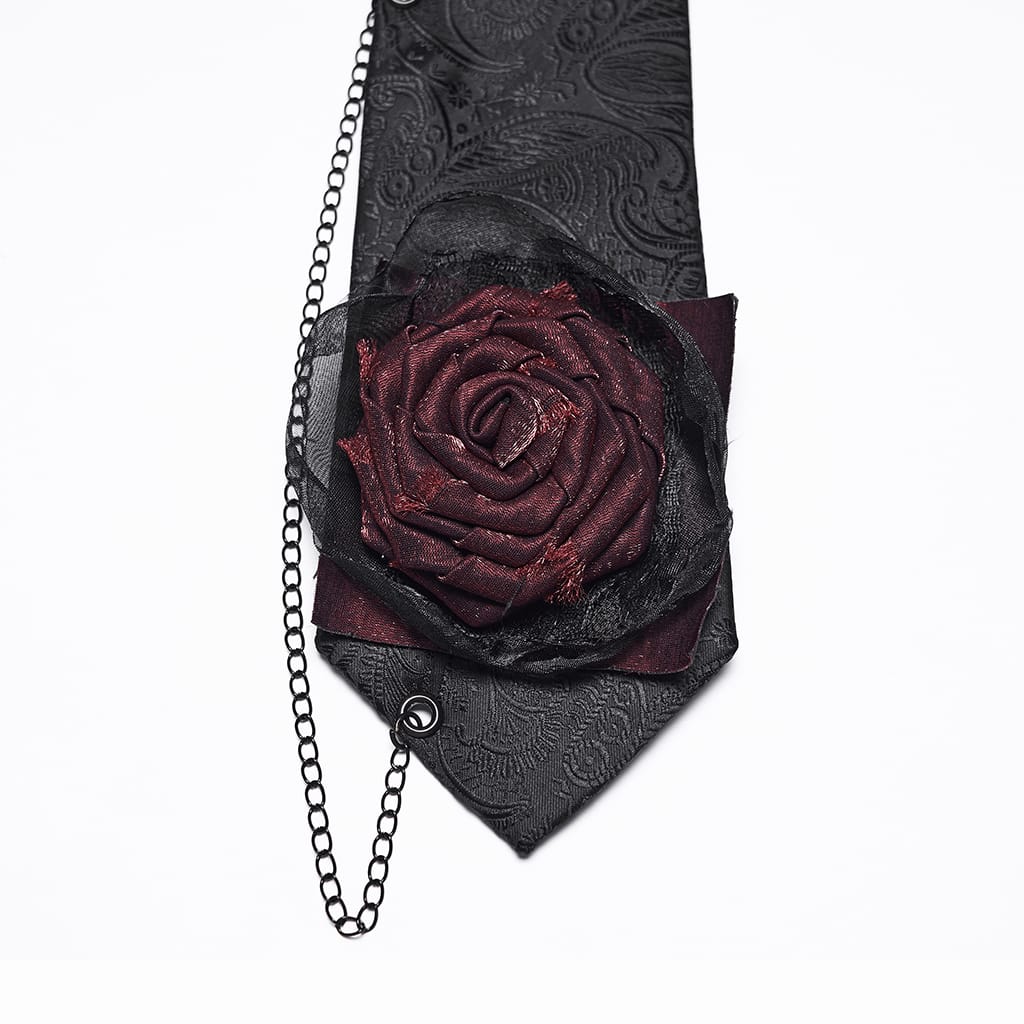 Mourning Rose Chain Tie detail view