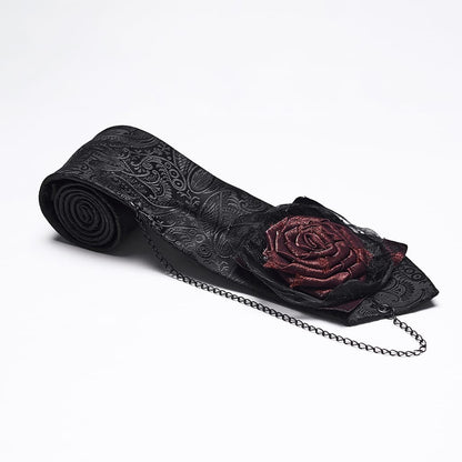 Mourning Rose Chain Tie detail view