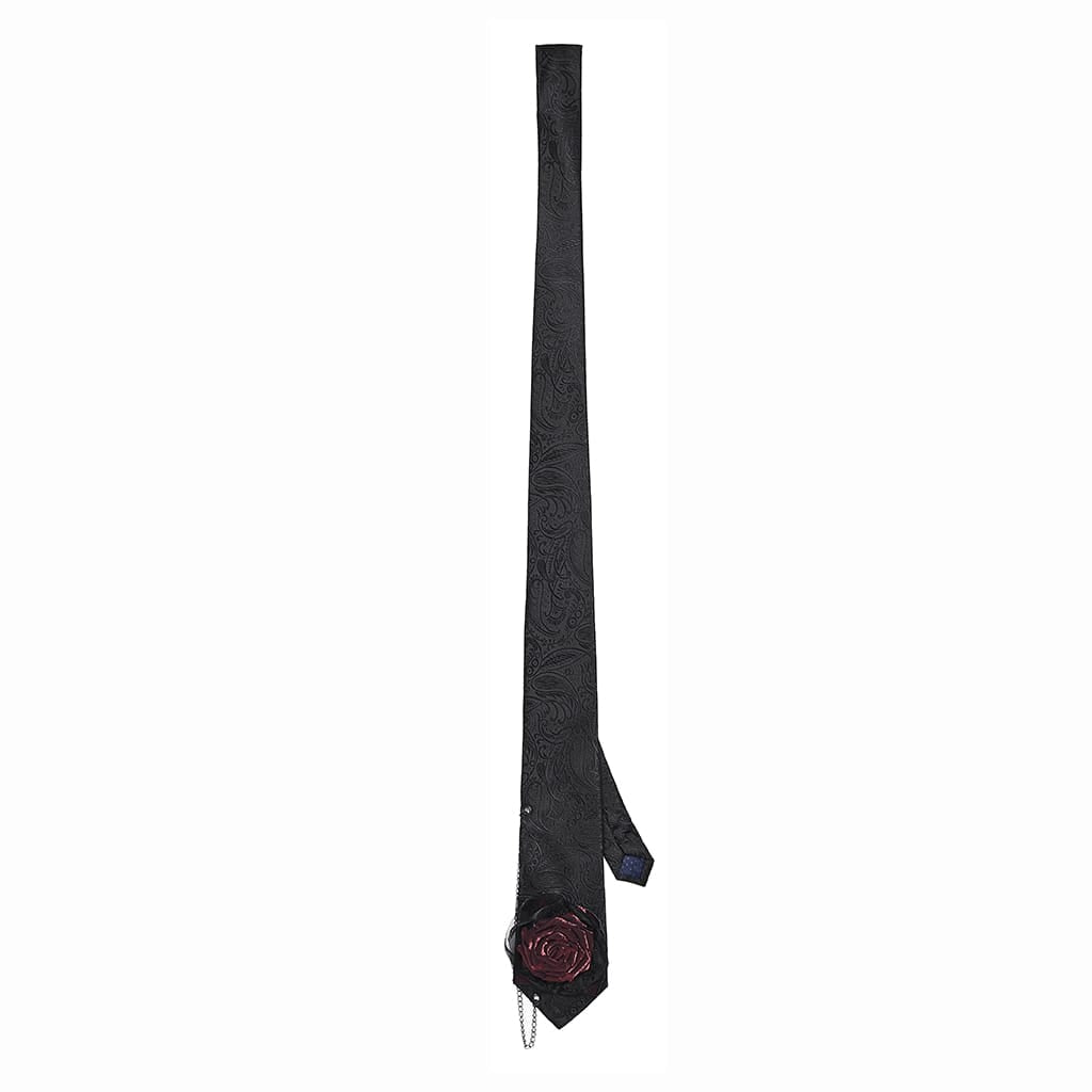 Mourning Rose Chain Tie detail view