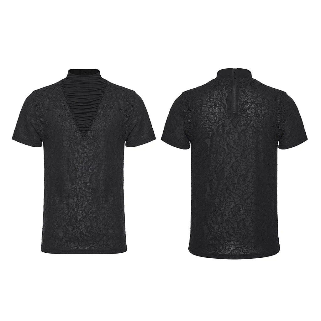 Mourning Choir Ruched Lace Top