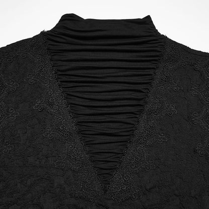 Mourning Choir Ruched Lace Top