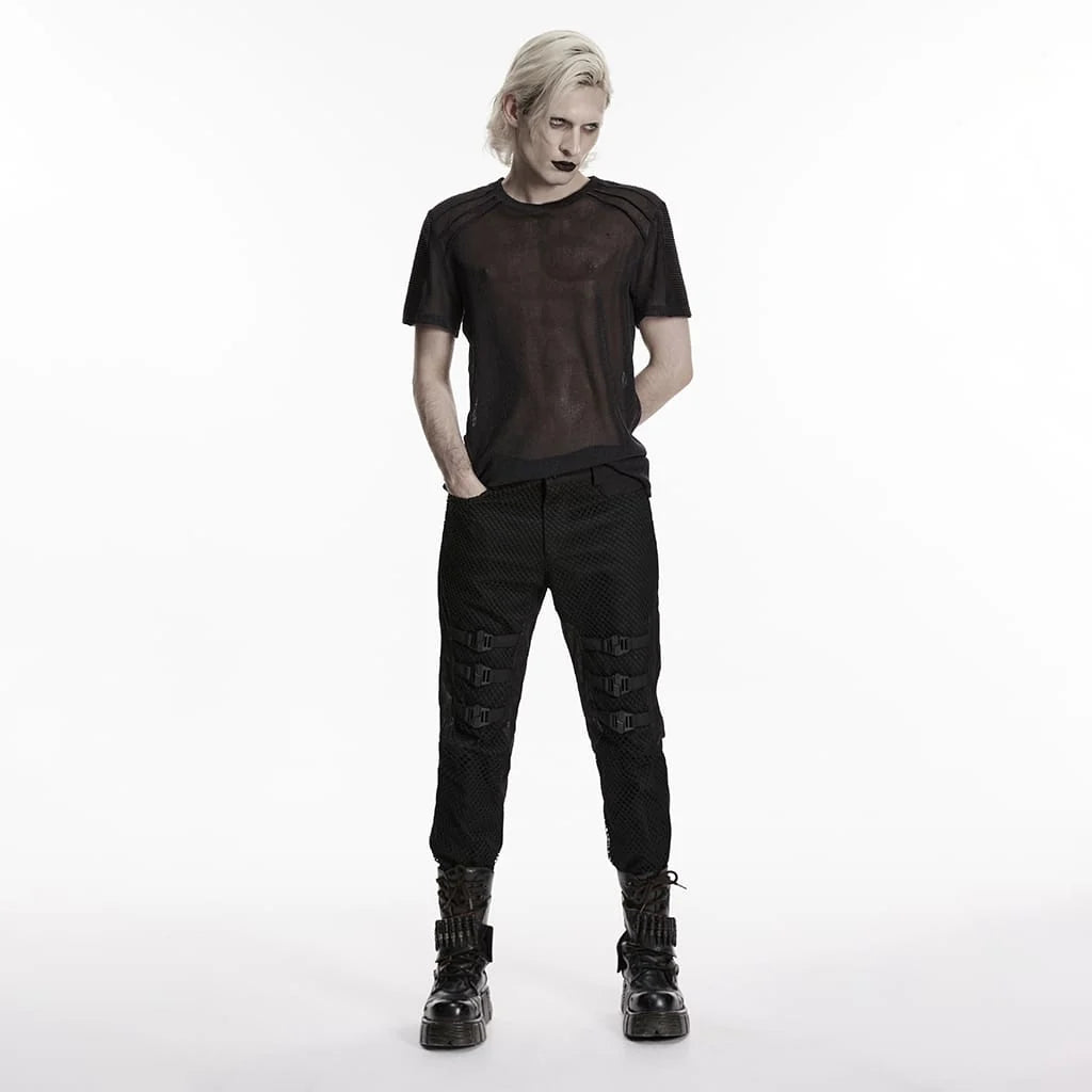 Blackout Buckle Mesh Pants