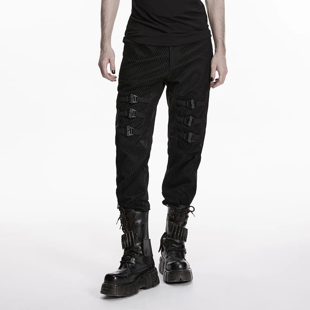 Blackout Buckle Mesh Pants