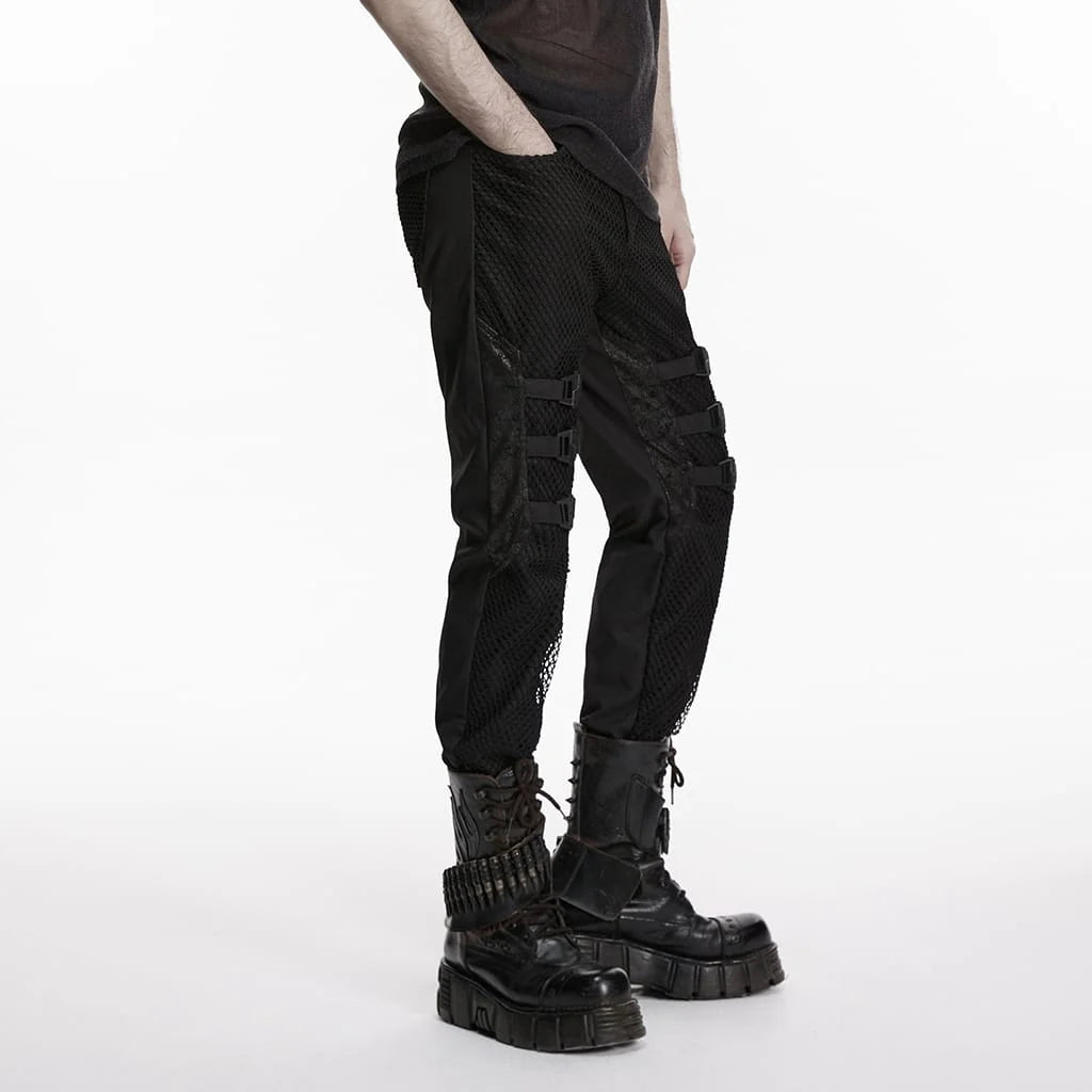 Blackout Buckle Mesh Pants