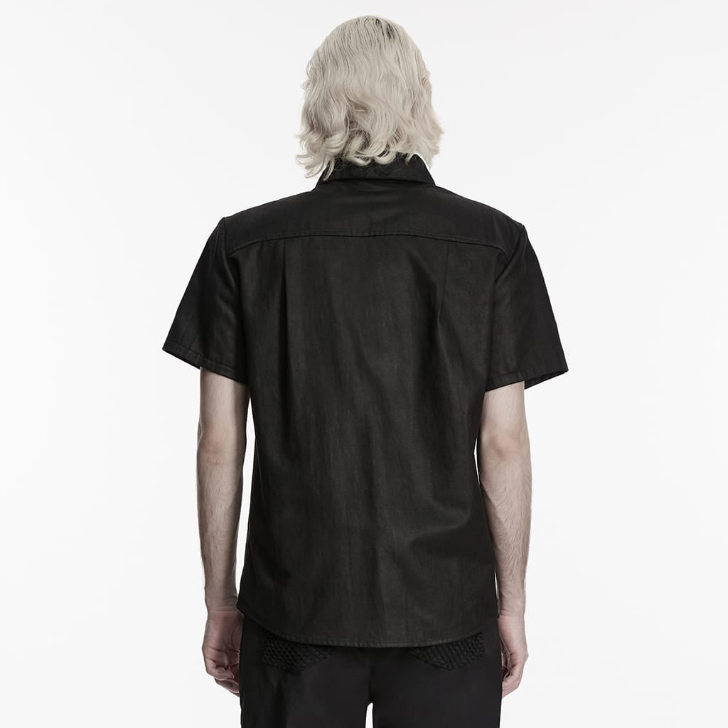 Chain Reaction Ring-Collar Shirt detail view