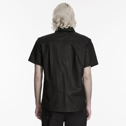 Chain Reaction Ring-Collar Shirt detail view