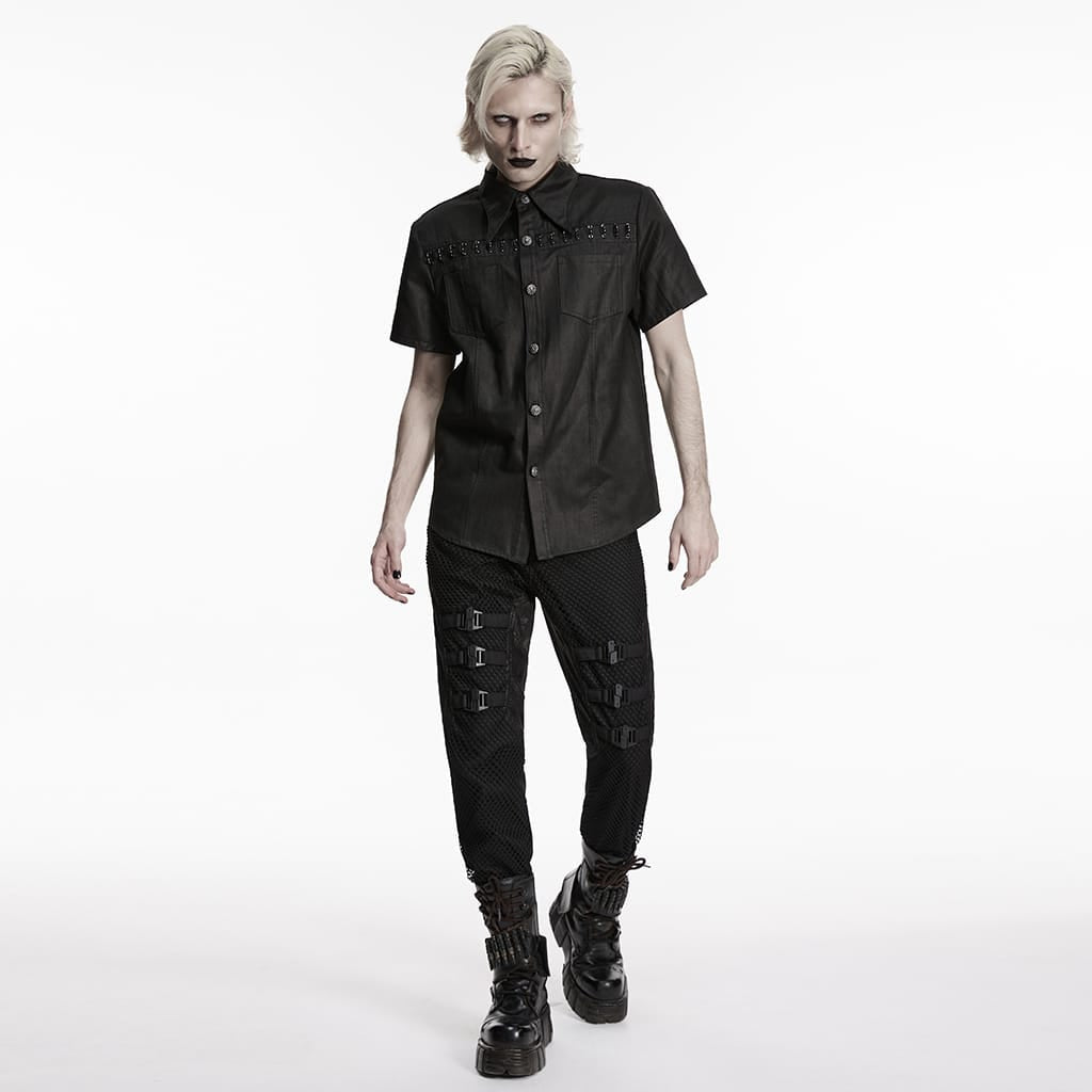 Chain Reaction Ring-Collar Shirt detail view