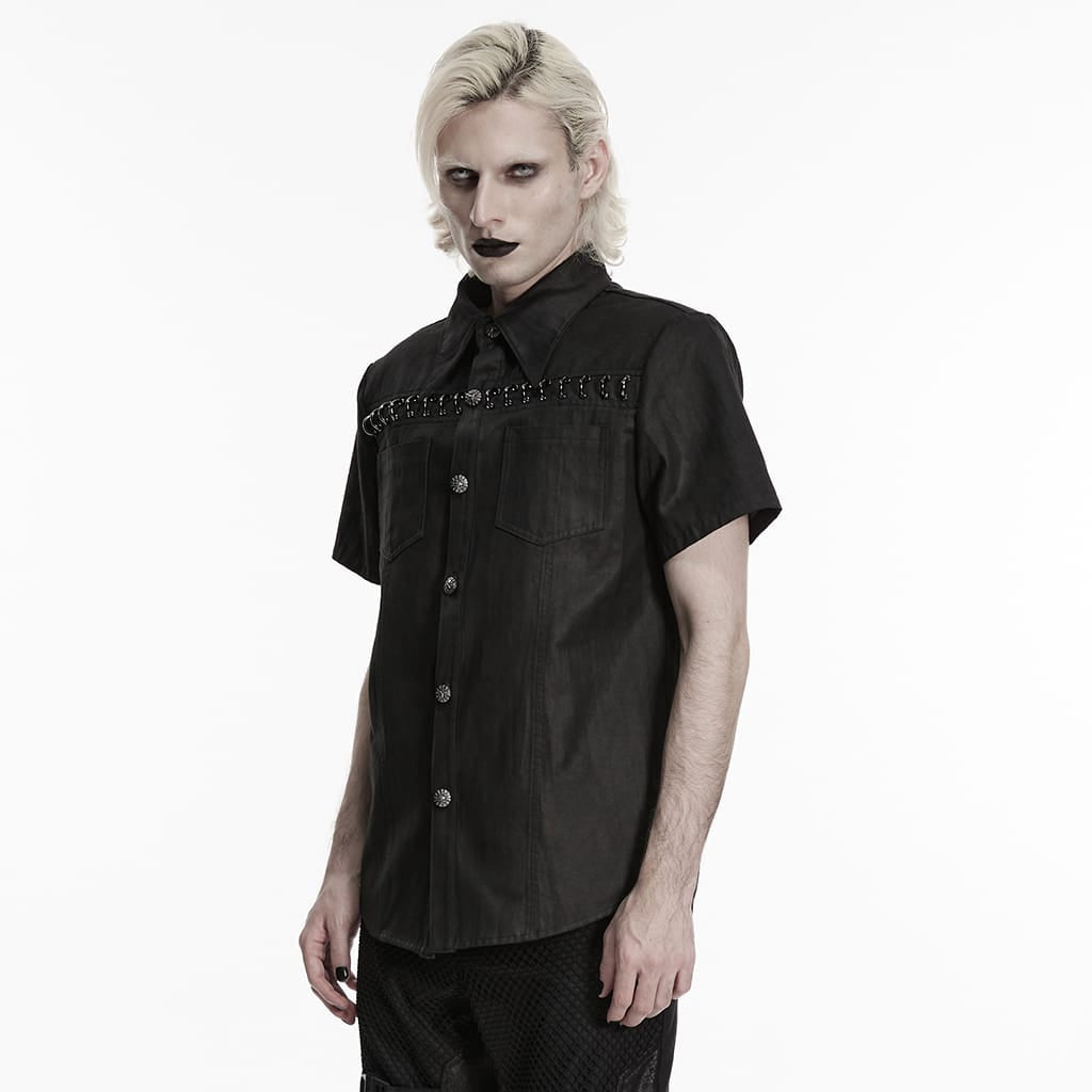 Chain Reaction Ring-Collar Shirt detail view