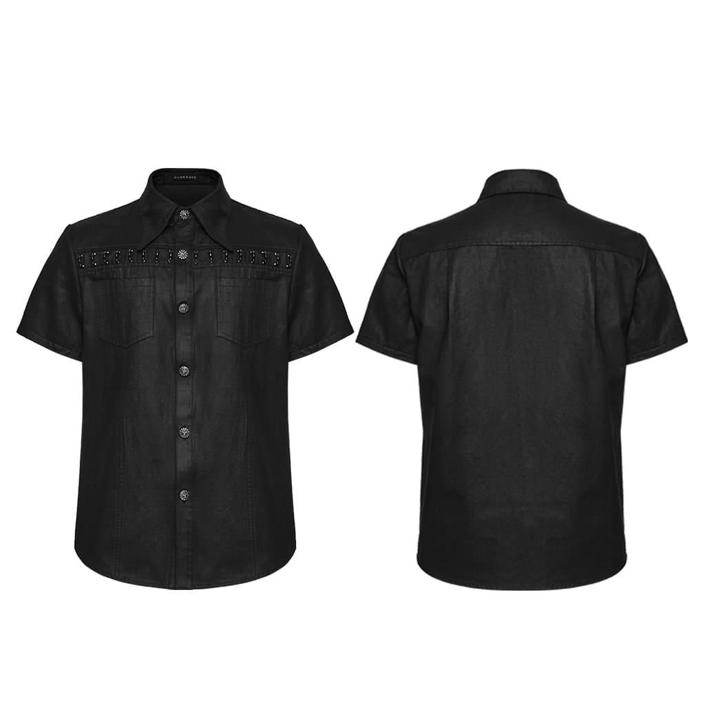 Chain Reaction Ring-Collar Shirt detail view