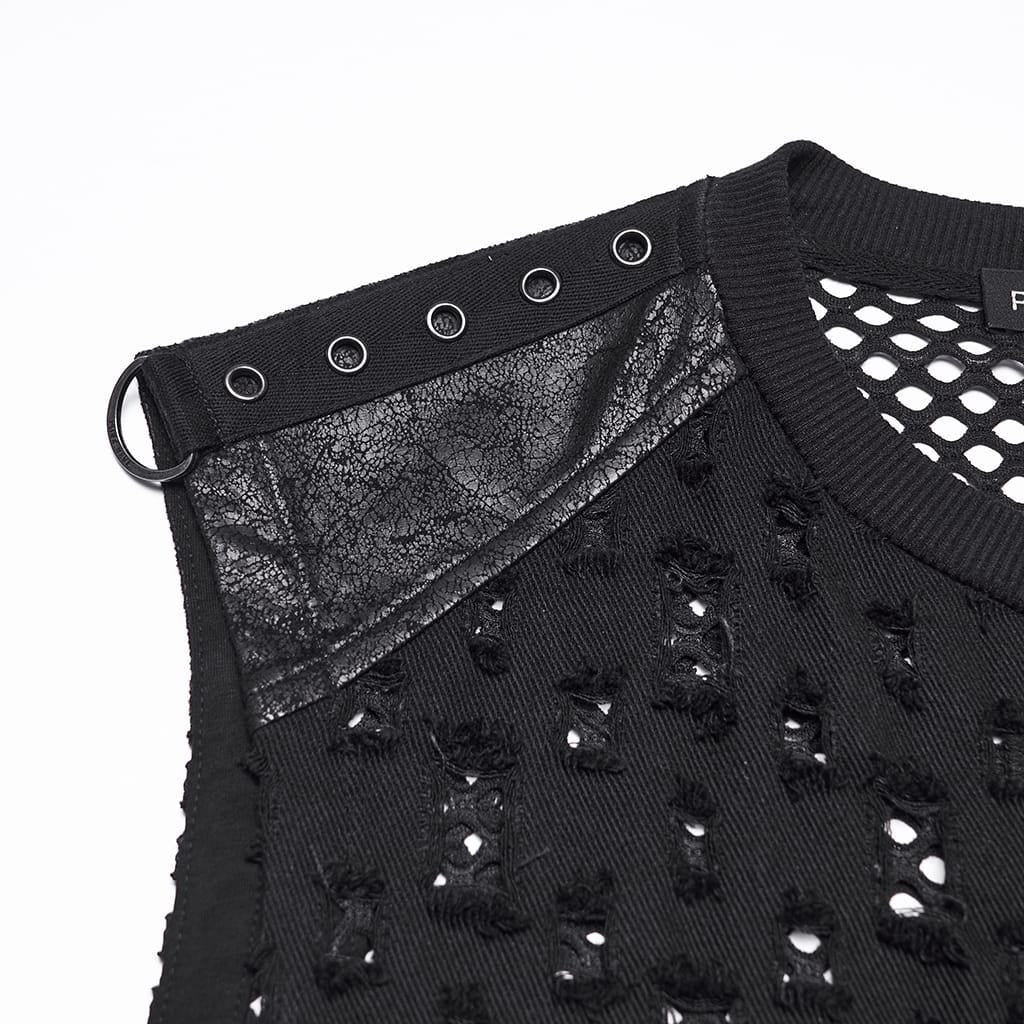 Wasteland Signal Ripped Mesh Tank
