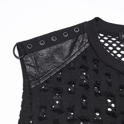 Wasteland Signal Ripped Mesh Tank