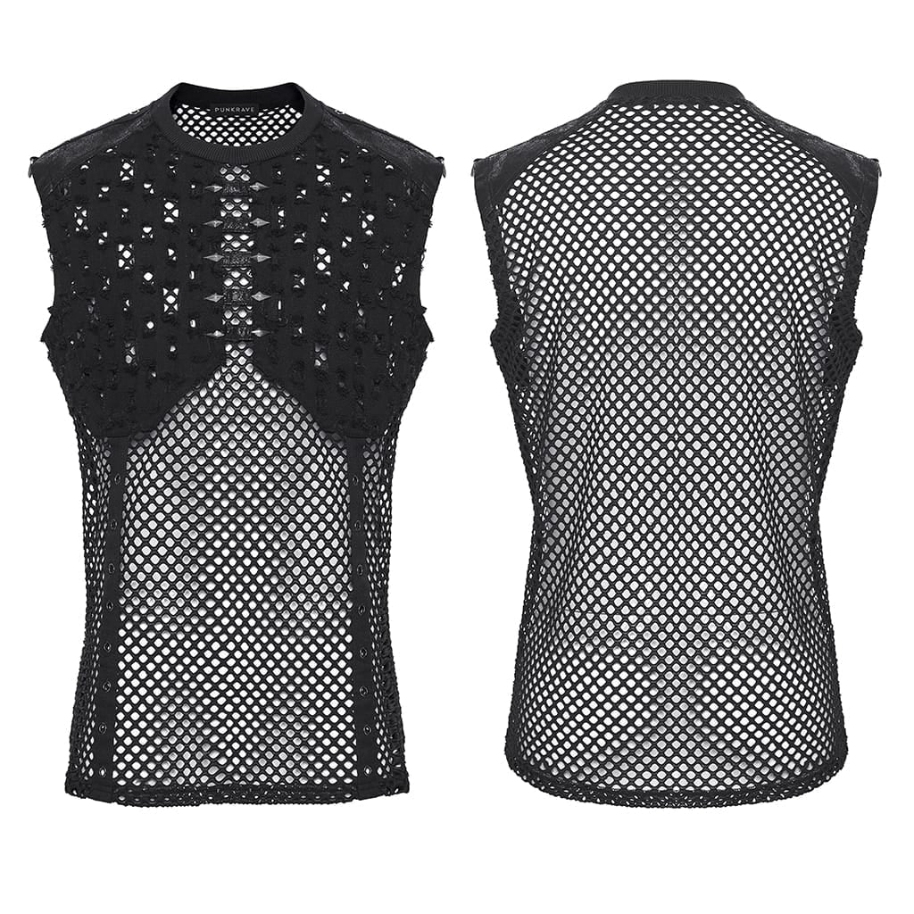Wasteland Signal Ripped Mesh Tank