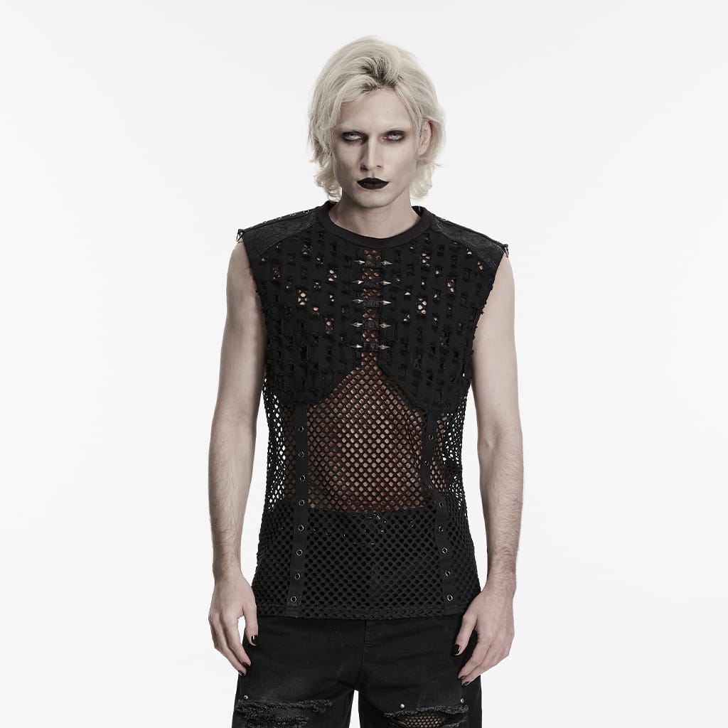 Wasteland Signal Ripped Mesh Tank