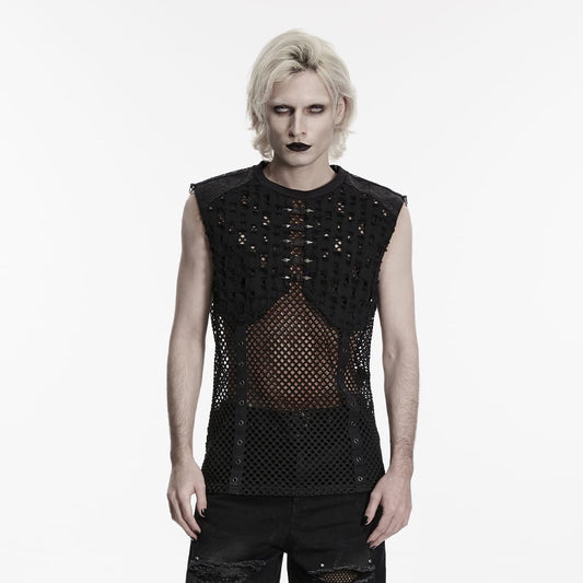 Wasteland Signal Ripped Mesh Tank