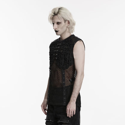 Wasteland Signal Ripped Mesh Tank