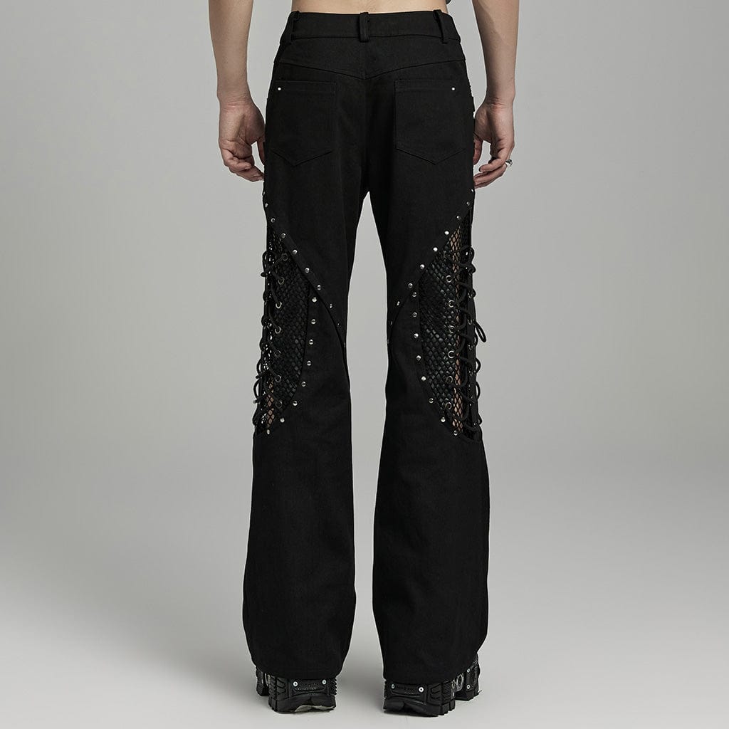 Black Signal Mesh Flare Pants detail view