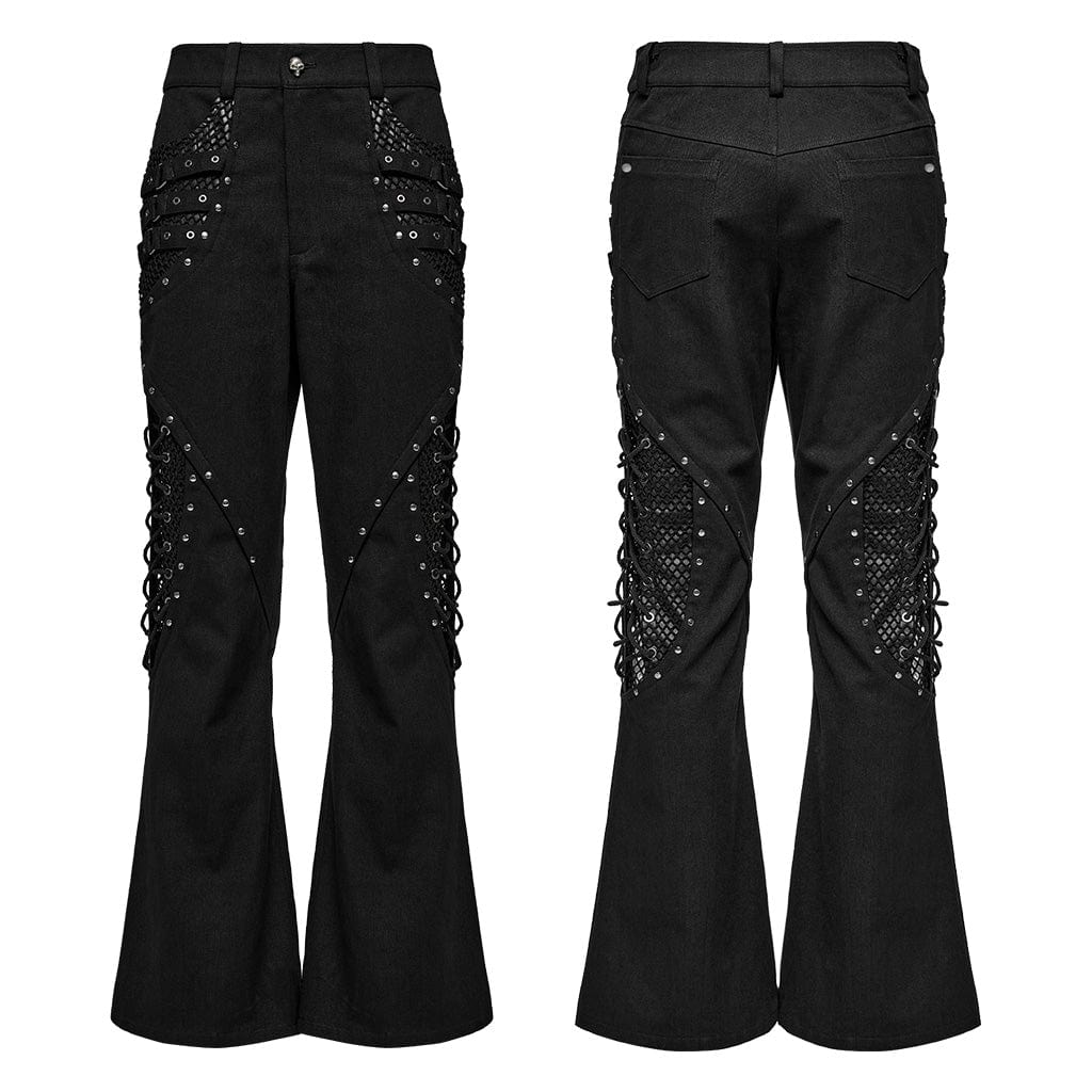 Black Signal Mesh Flare Pants detail view