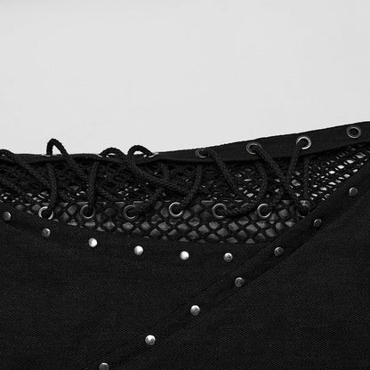 Black Signal Mesh Flare Pants detail view