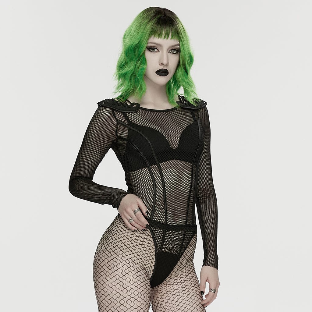 Circuit Armor Sheer Bodysuit detail view