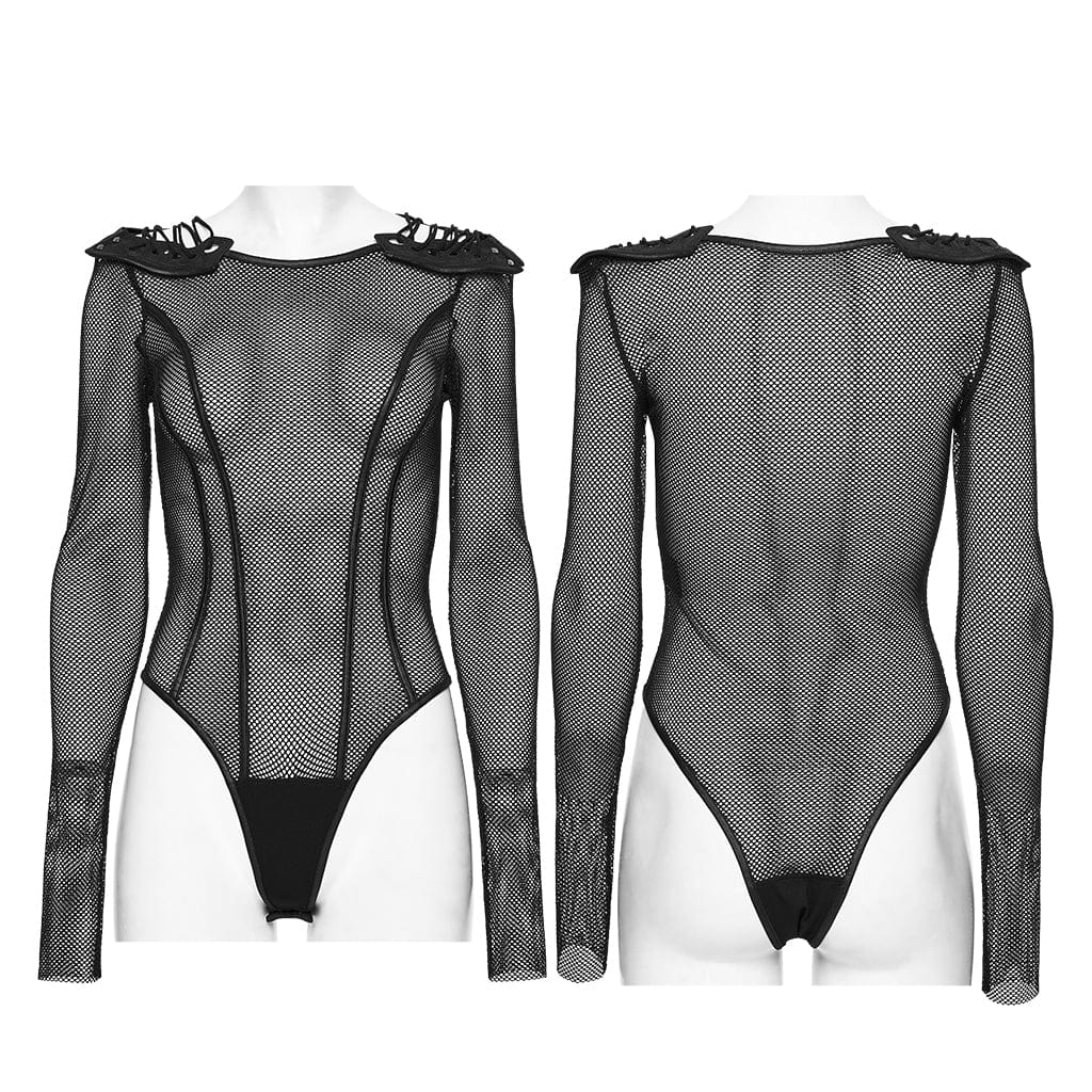 Circuit Armor Sheer Bodysuit detail view