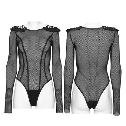 Circuit Armor Sheer Bodysuit detail view