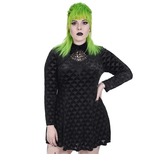 Ashen Heart Collared Short Dress 1