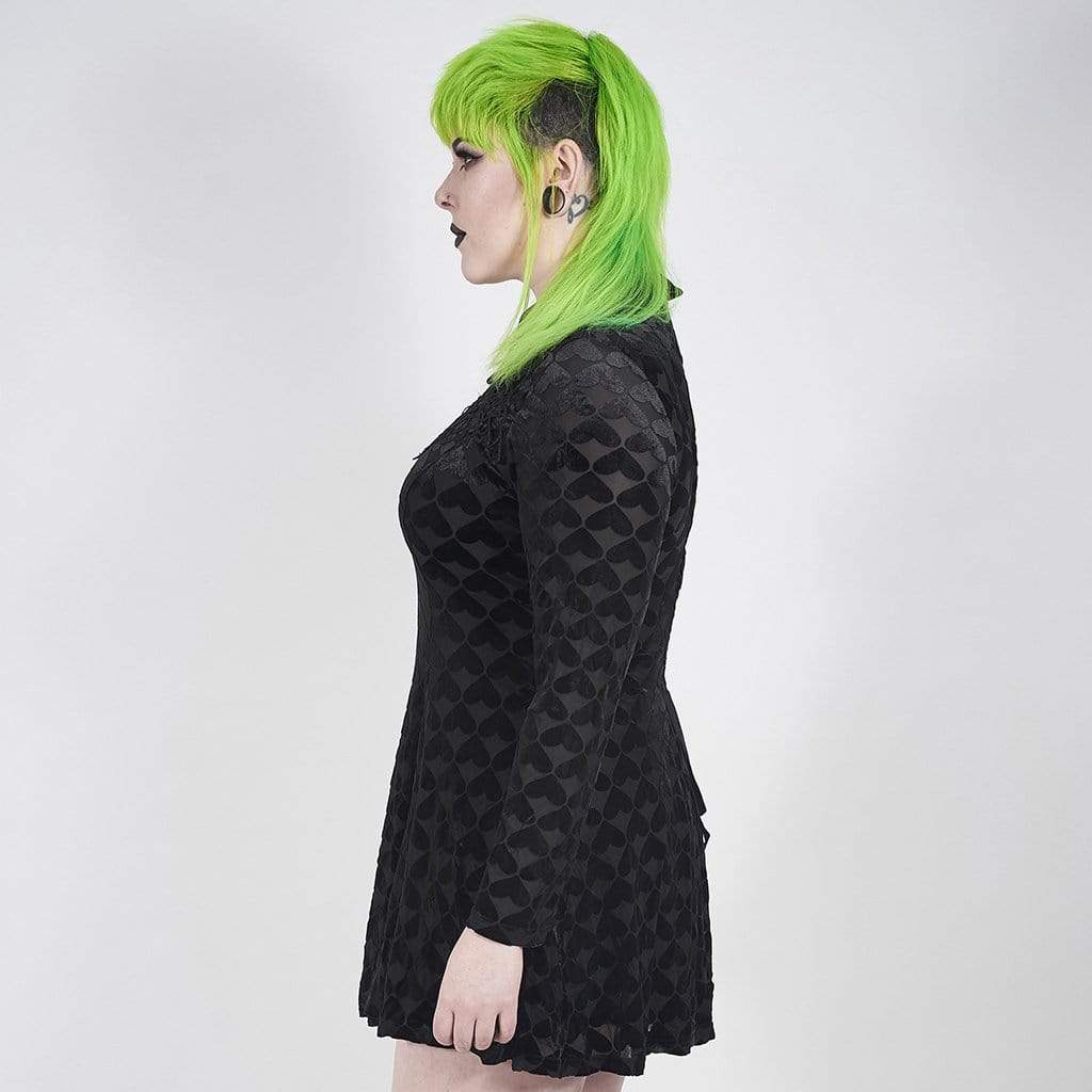 Ashen Heart Collared Short Dress 3