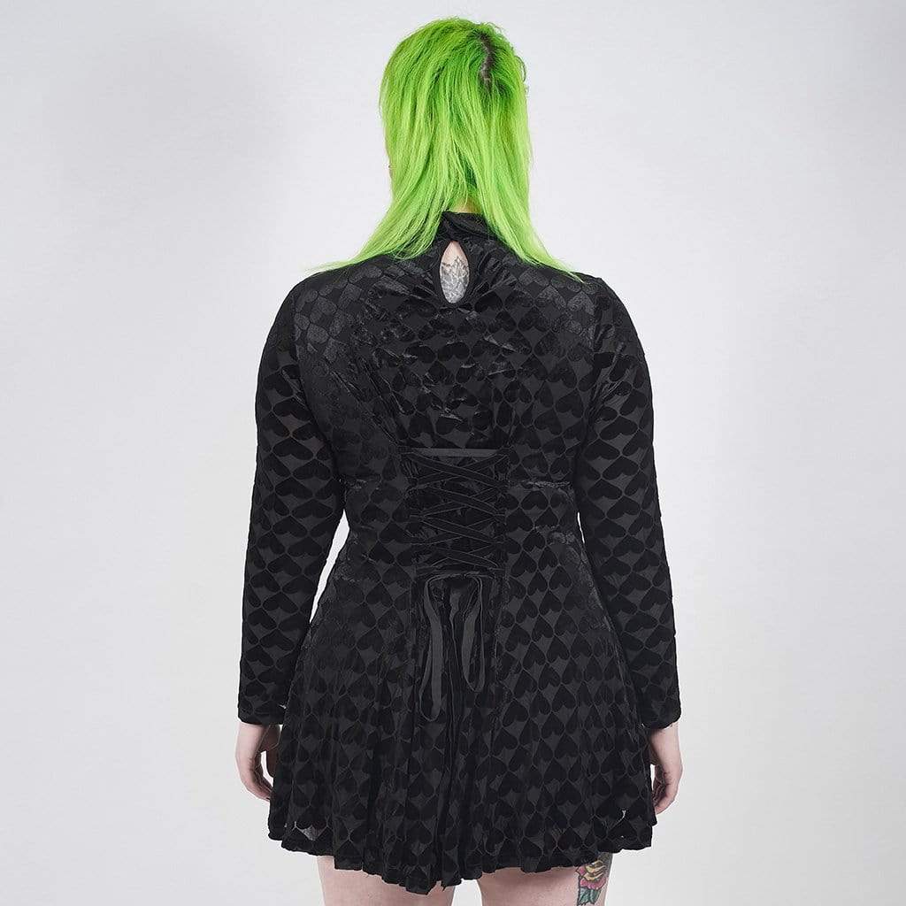 Ashen Heart Collared Short Dress 4