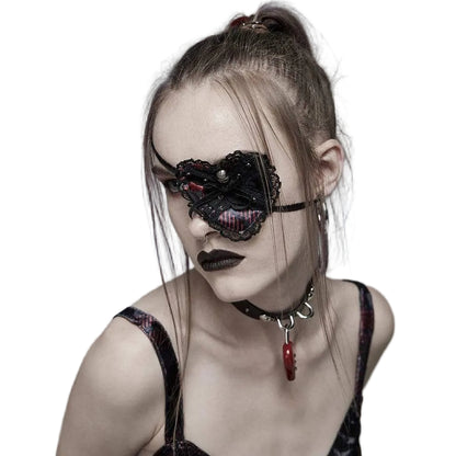 Bleeding Heart Skull Lace Mask front view