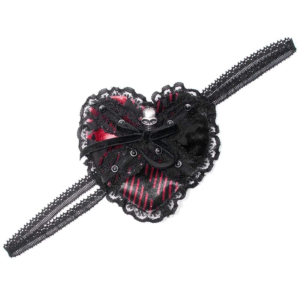 Bleeding Heart Skull Lace Mask detail view