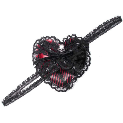 Bleeding Heart Skull Lace Mask detail view