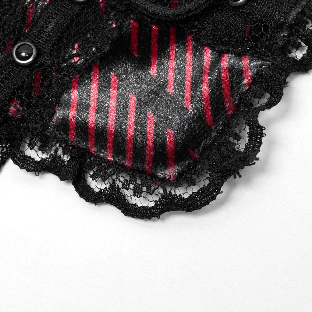 Bleeding Heart Skull Lace Mask detail view