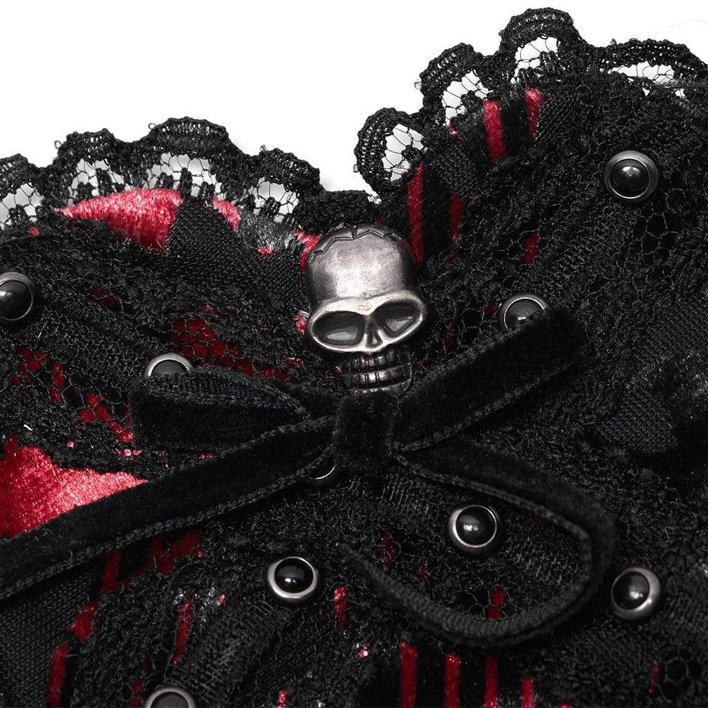 Bleeding Heart Skull Lace Mask detail view
