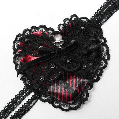 Bleeding Heart Skull Lace Mask detail view
