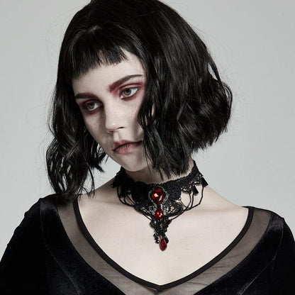 Crimson Vow Lace Choker