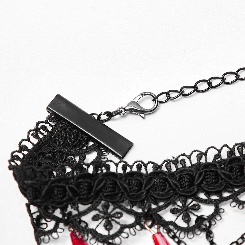 Crimson Vow Lace Choker