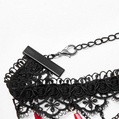 Crimson Vow Lace Choker