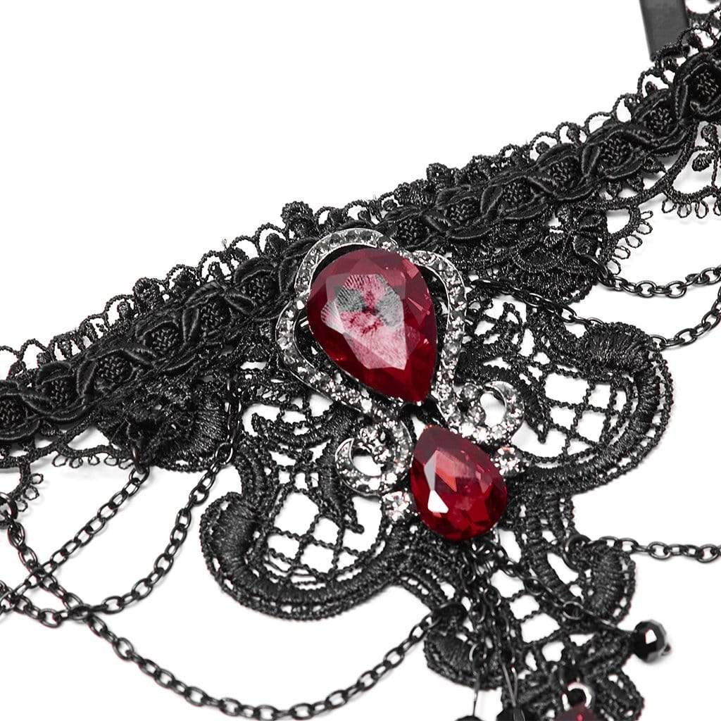 Crimson Vow Lace Choker