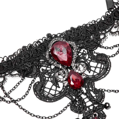 Crimson Vow Lace Choker