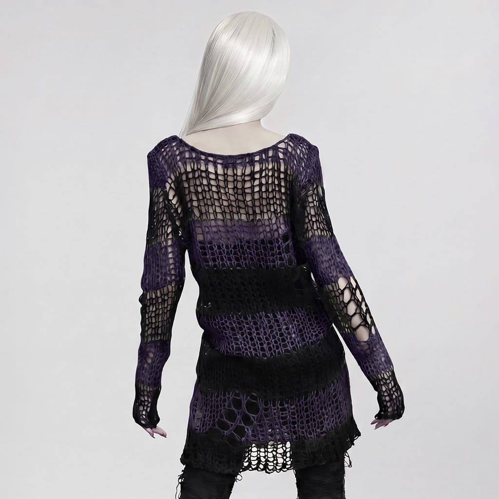 Decayed Veil Sheer Pullover Sweater detail view 3