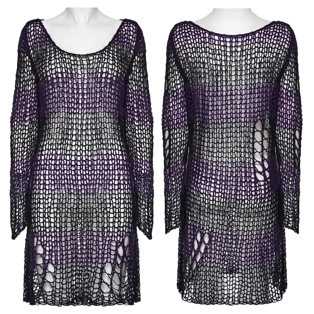 Decayed Veil Sheer Pullover Sweater detail view 5