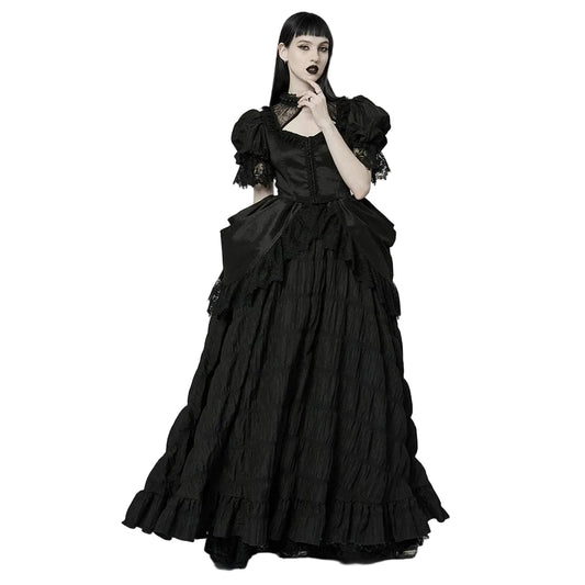 Raven Cathedral Ruffled Wedding Gown