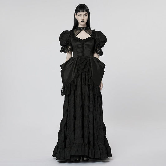 Raven Cathedral Ruffled Wedding Gown