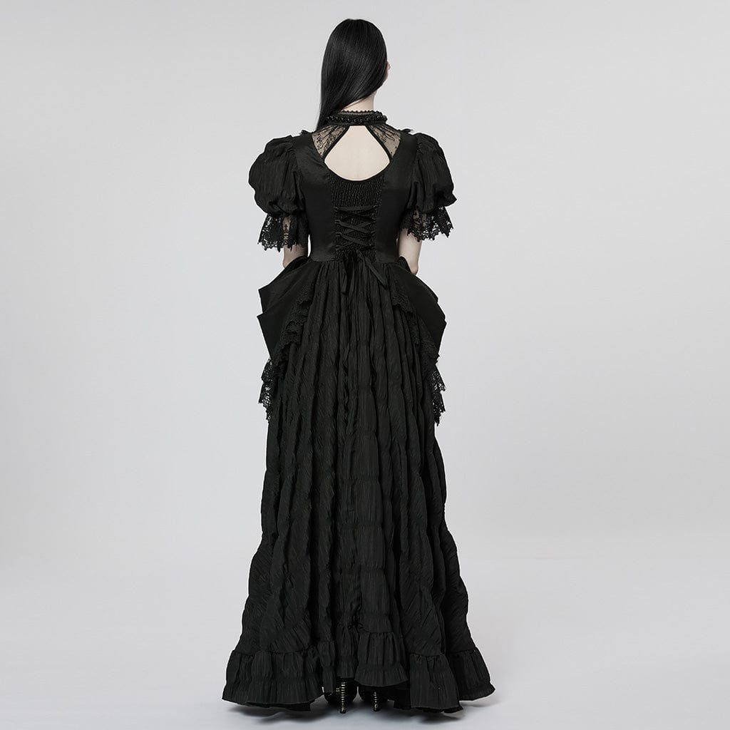 Raven Cathedral Ruffled Wedding Gown