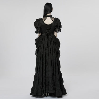 Raven Cathedral Ruffled Wedding Gown