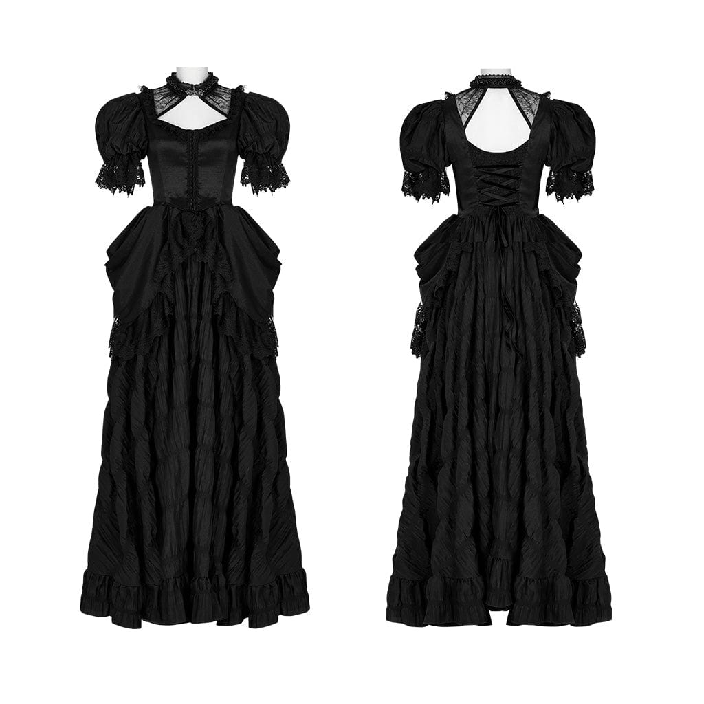 Raven Cathedral Ruffled Wedding Gown
