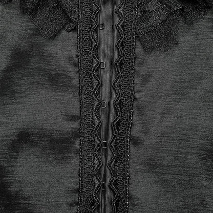 Raven Cathedral Ruffled Wedding Gown