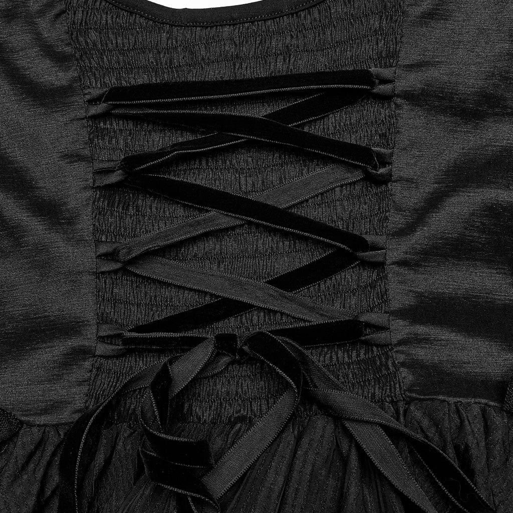 Raven Cathedral Ruffled Wedding Gown