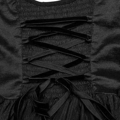 Raven Cathedral Ruffled Wedding Gown